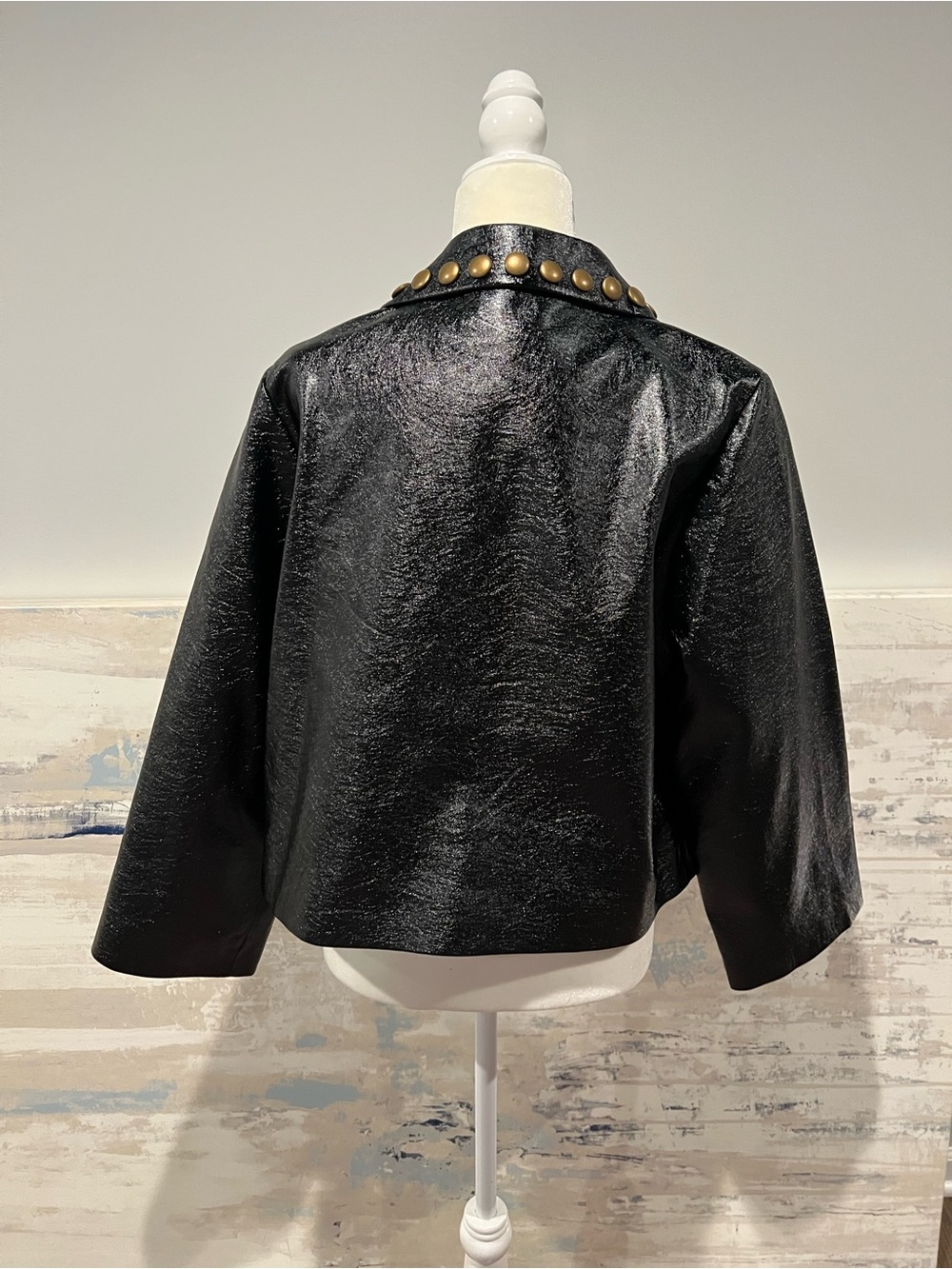 Cynthia Rowley Black Jacket with Gold Studs; size medium - Picture 6 of 8